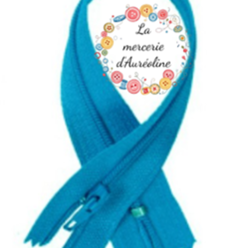 Fermeture éclair non séparable - turquoise - 25cm
