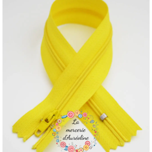 Fermeture éclair non séparable - jaune - 25cm