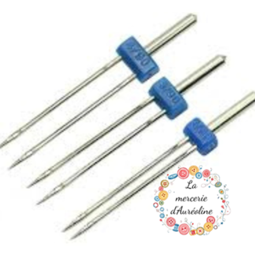Aiguilles doubles pour machine à coudre - taille 90