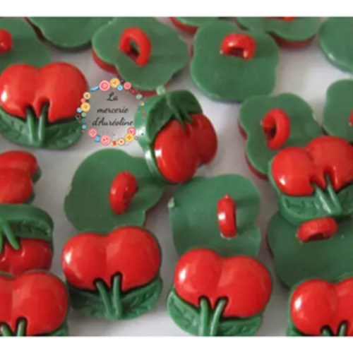 Bouton "cerises" - 12mm x3