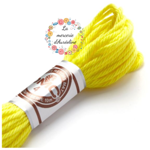 Fils retors mat dmc pour canevas - n°2307-  jaune citron