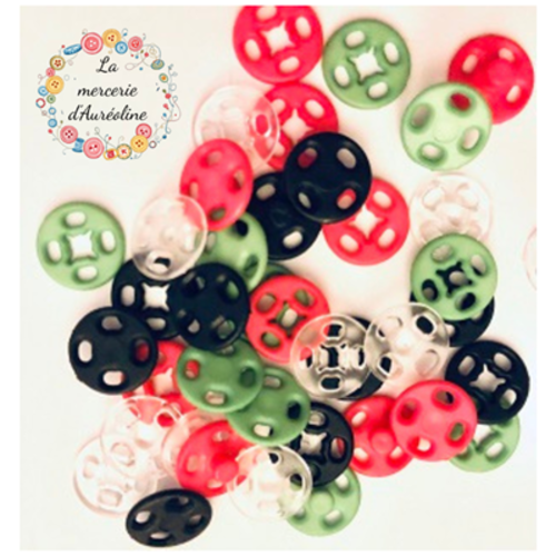 Bouton rond pression invisible fuchsia x4