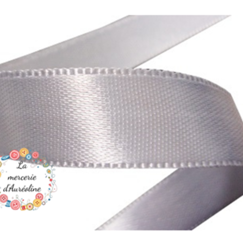 Ruban satin simple face blanc - 25mm x2m