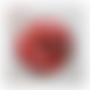 Bouton rond nacre rouge et blanc - 34mm