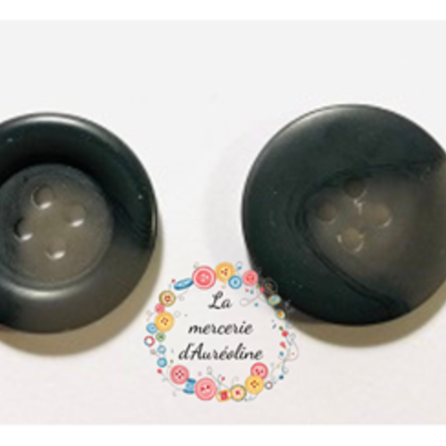 2 x bouton rond gris - 25mm