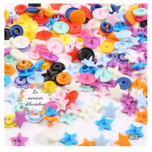 Bouton pression etoile  - 12,4mm x5