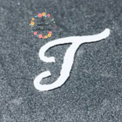 Patch lettre "t"  brodé blanc