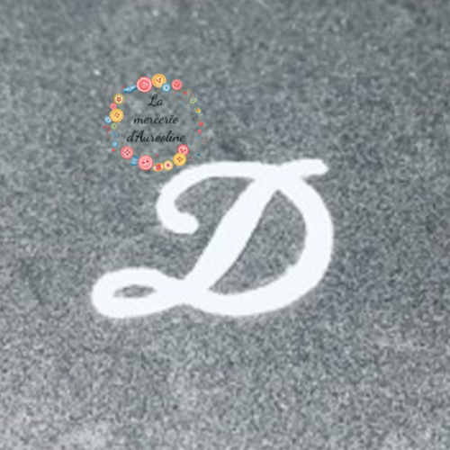 Patch lettre "d"  brodé blanc