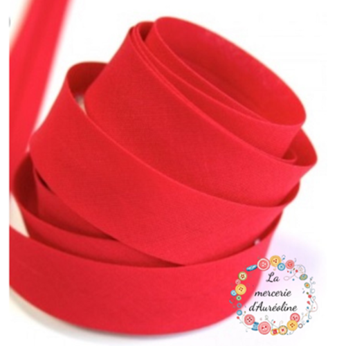 Biais en coton rouge - 2cm