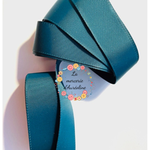 Ruban gros grain vert canard - 25mm