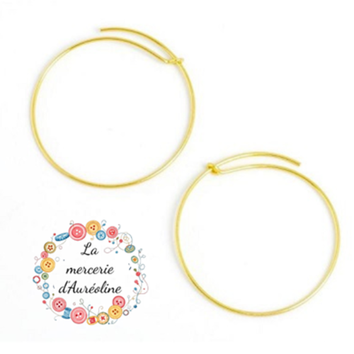 Bo créole doré mat  - 30mm x2