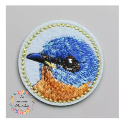Patch "petit oiseau bleu et or" - 42mm