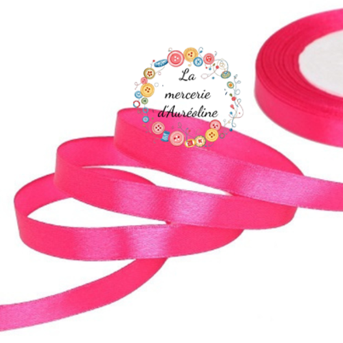 Ruban satin simple face fuchsia x2m