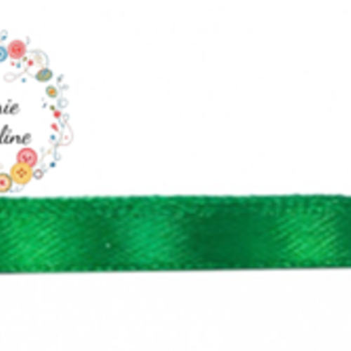 Ruban satin simple face vert emeraude  x2m