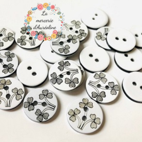 Bouton rond "triple cœurs"  - 11mm x6