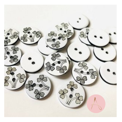 Bouton rond "triple cœurs"  - 11mm x6