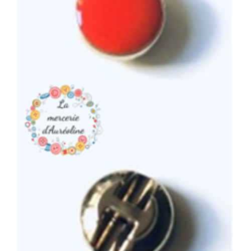 Bouton rond "chic" orange - 10mm x2