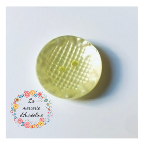 5 x bouton rond "vintage" jaune pâle - 20mm