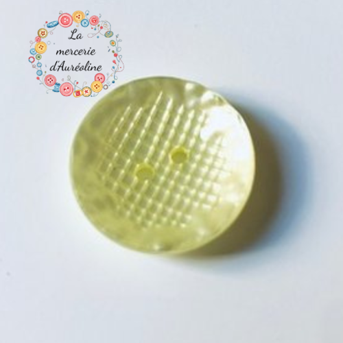 5 x bouton rond "vintage" jaune pâle - 20mm