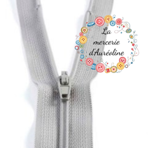 Fermeture éclair non séparable - gris clair