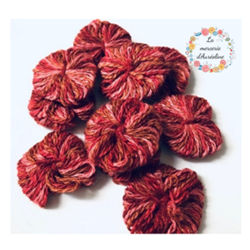 Bouffette de coton rose bordeaux  x5