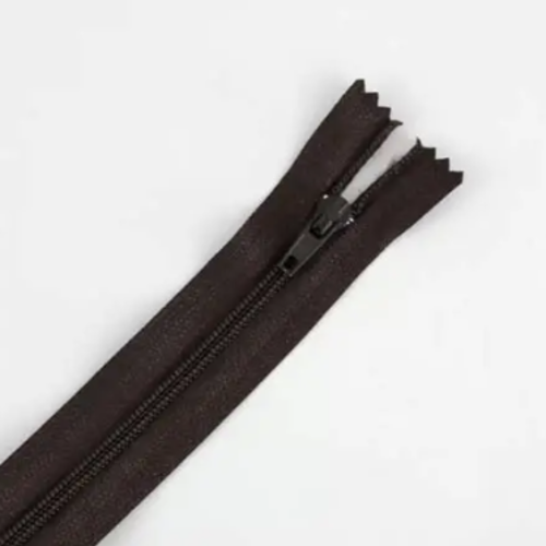 Fermeture éclair non séparable marron foncé - 25cm