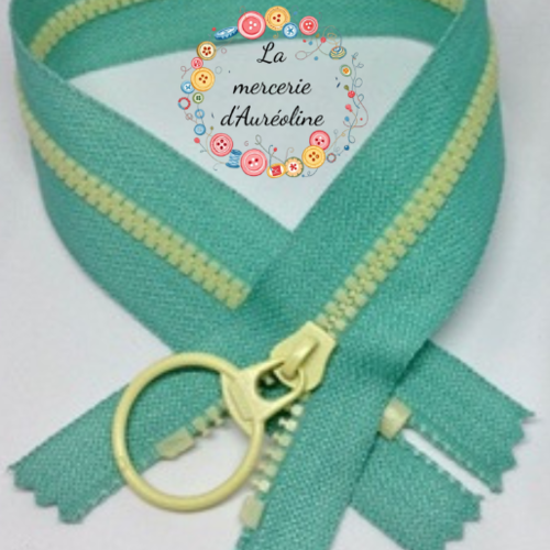 Fermeture éclair non séparable -  vert menthe/citron