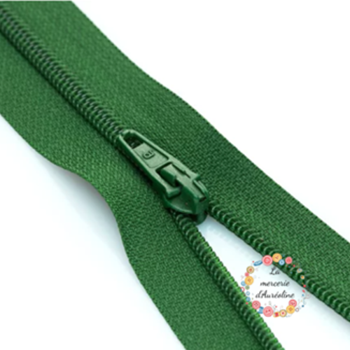 Fermeture éclair non séparable - vert billard