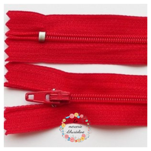Fermeture éclair non séparable - rouge kiss