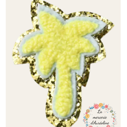 Patch "palmier jaune et doré" - 6cm x 4cm