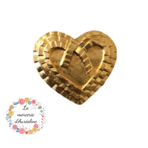 Bouton métal "cœur" sur pied - 3cm