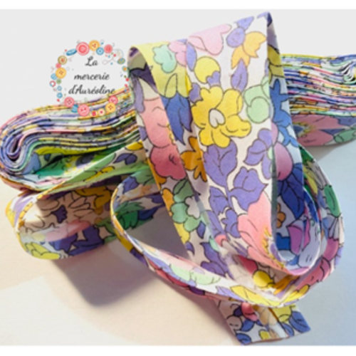 Biais "fleurs d'été" - 25mm