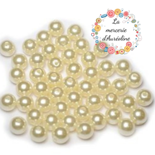 Perle ronde ivoire  x 30 - 10mm