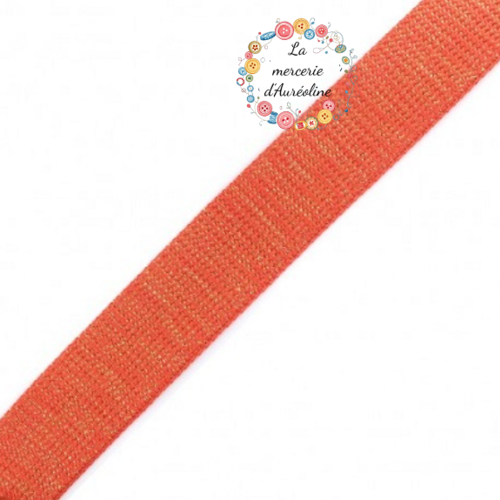 Sangle corail et lurex or - 40mm