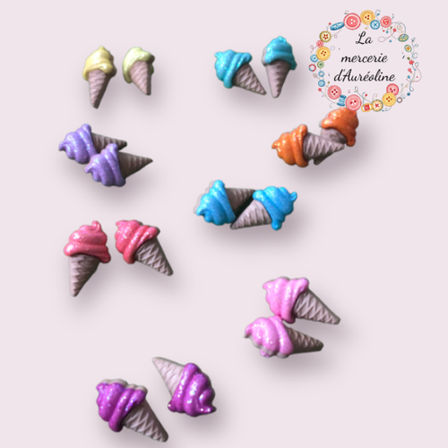 Bouton "cône de glace"  - 20mm x2