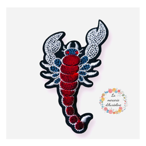 Patch "scorpion" velours et strass
