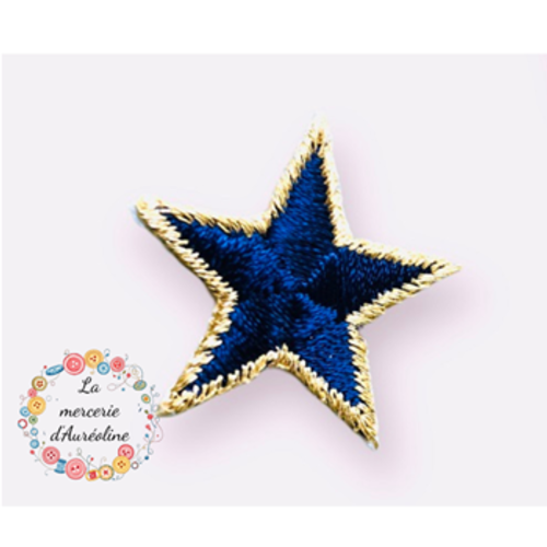 Patch "etoile" marine et or - 3cm