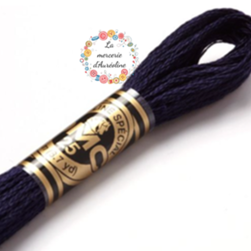 Fil à broder main dmc n°939 - bleu sureau