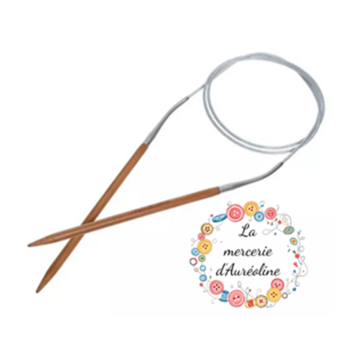 Aiguilles tricoter circulaires - acier et bambou  - 80cm