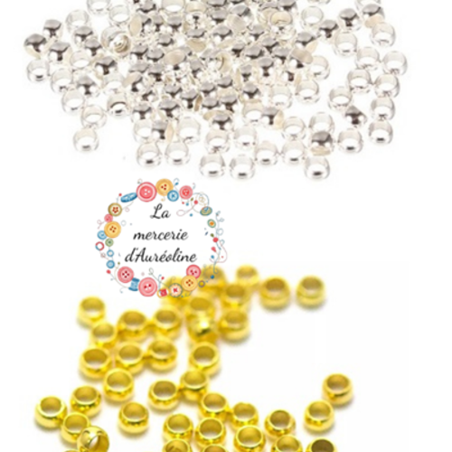 Perle à sertir argent - 3mm x50