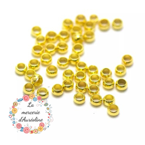 Perle à sertir doré - 3mm x10