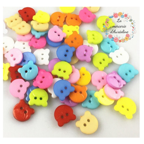 Bouton "tête d'ourson"  x4 - 12mm