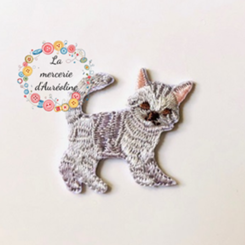 Patch "chaton gris" - 3cm