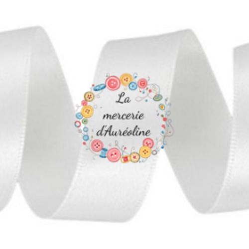 Ruban satin double face  blanc - 15mm