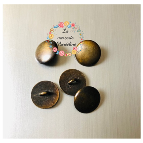 Bouton rond en métal bronze brossé - 15mm x5