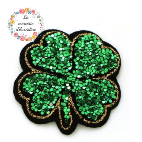 Patch "trèfle à 4 feuilles pailleté"
