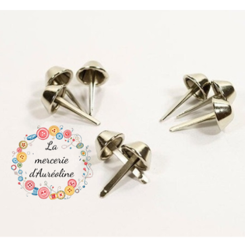 Pied de sac argent  x 4 - 12mm
