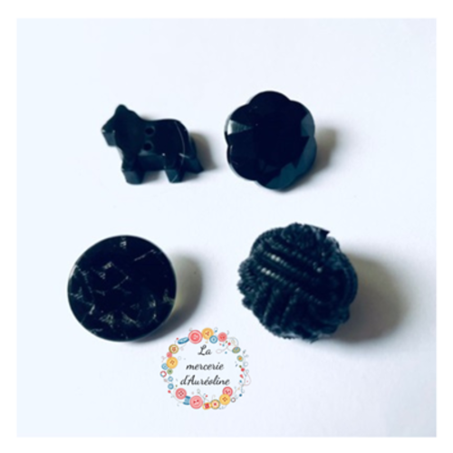 Lot de boutons noirs originaux