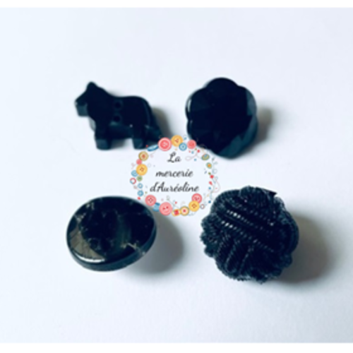 Lot de boutons noirs originaux