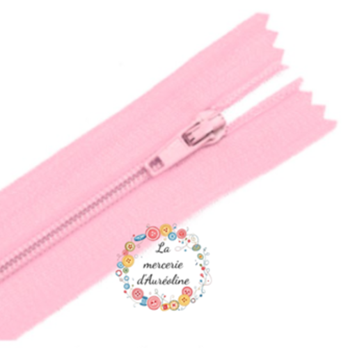 Fermeture éclair non séparable - rose  - 25cm